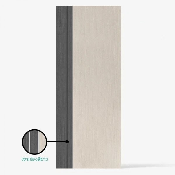 ECO-DOOR ประตูภายใน UPVC เอ็กซ์ทรูชั่น รุ่น PX2 ภายใน ขนาด 80x200 ซม. สีครีมเทา (เจาะลูกบิด)