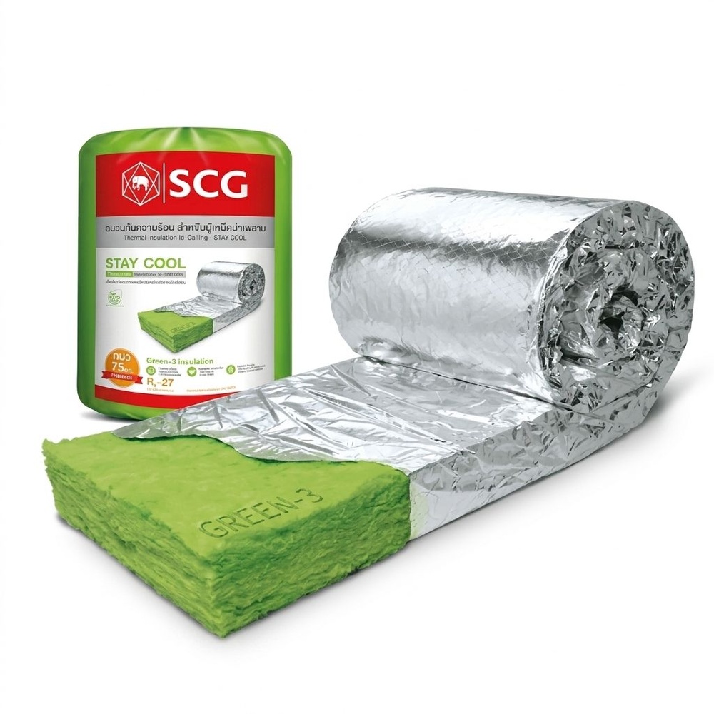 SCG ฉนวนกันความร้อนSTAY COOL รุ่น 75 มม.PREMIUM ขนาด 0.60 x 4 เมตร