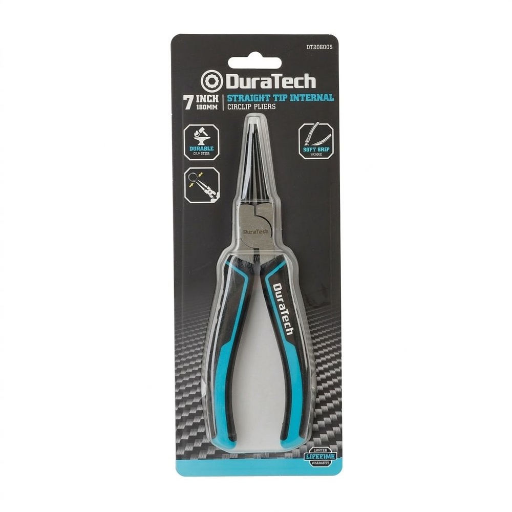 Duratech คีมหนีบแหวนปากตรง ขนาด 180 มม. (7 นิ้ว) รุ่น DT206005