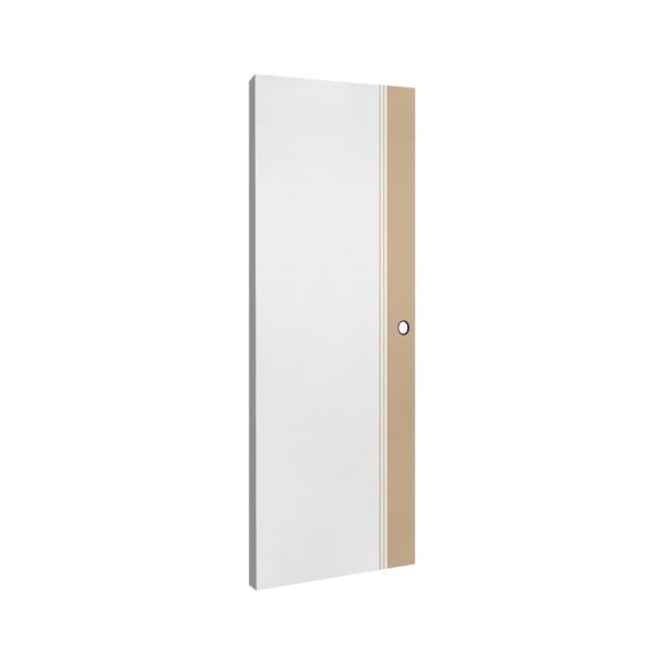 ECO-DOOR ประตูภายนอก uPVC รุ่น ED3 ขนาด 80x200 ซม. สีทูโทน ครีม-ขาว (เจาะลูกบิด)