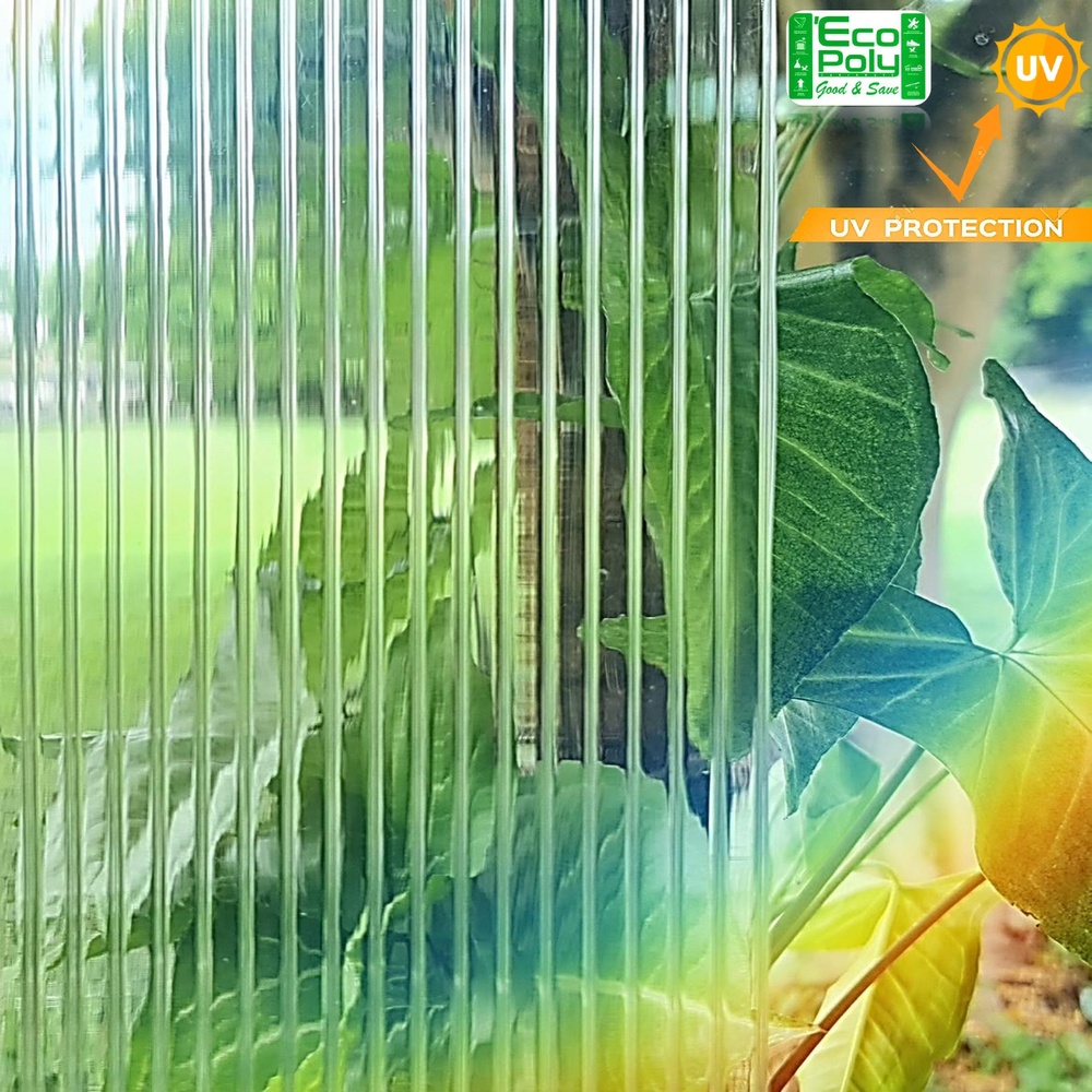 ECOPOLY แผ่นโพลีคาร์บอเนตB หนา 6มม. ขนาด 1.22 x 2.44 เมตร สีใส