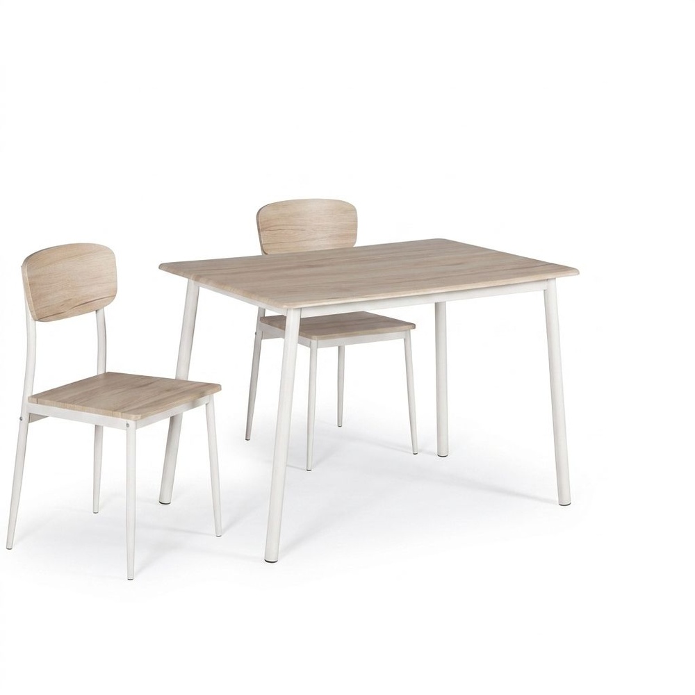 DELICATO ชุดโต๊ะอาหาร 2 ที่นั่ง รุ่น HAMO โต๊ะ : 70x70x76.5 ซม. เก้าอี้ : 41x45.5x84.5 ซม. สีไม้ธรรมชาติ