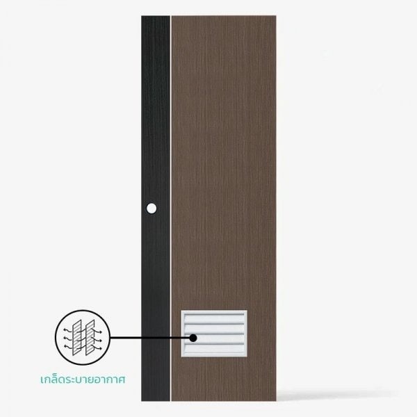ECO-DOOR ประตู UPVC เอ็กซ์ทรูชั่น รุ่น PC2 ภายใน ขนาด 70x200 ซม. สีเกรย์โอ๊ค (เจาะลูกบิด)