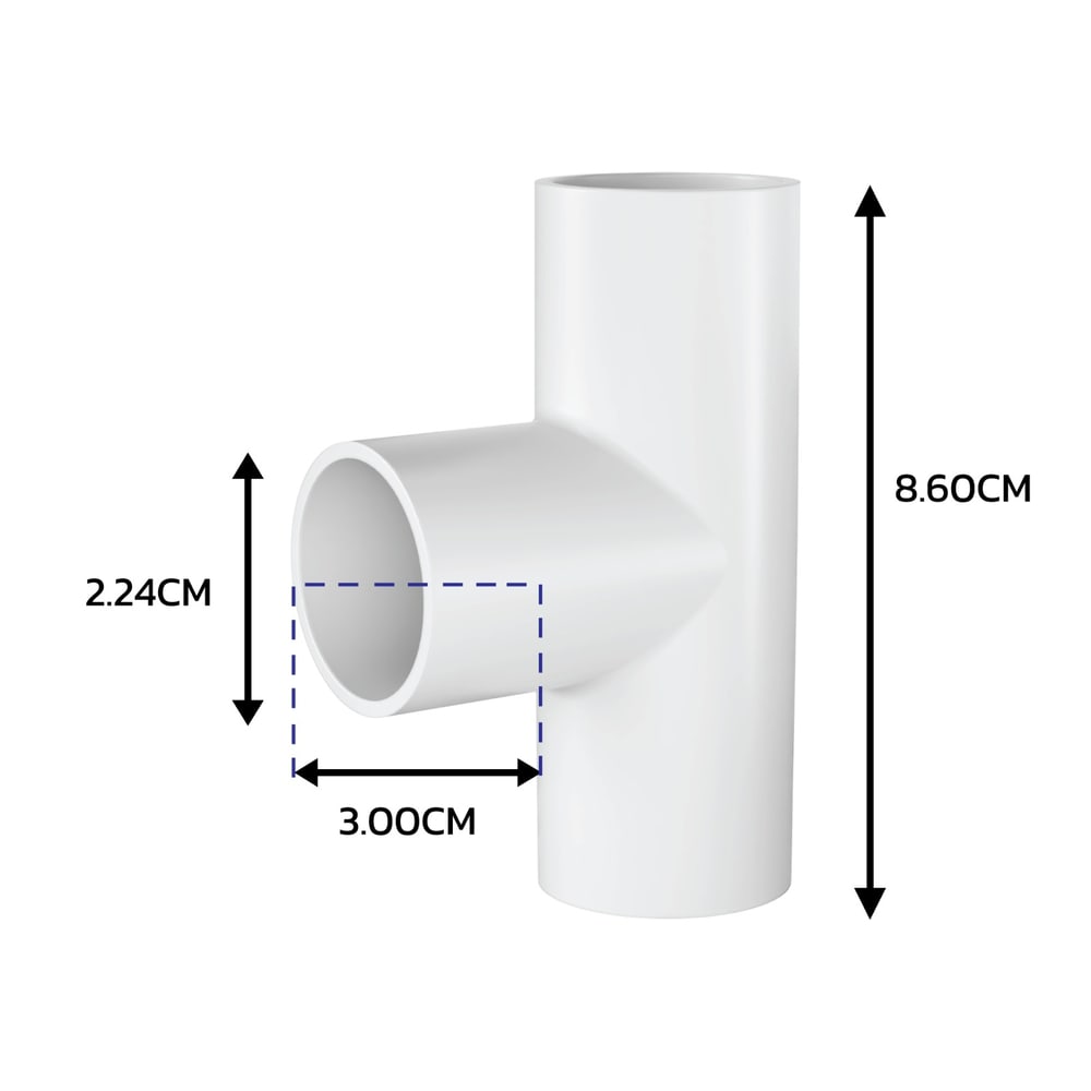 Polygon สามทาง-ร้อยสายไฟJIS 1/2 นิ้ว(18) สีขาว