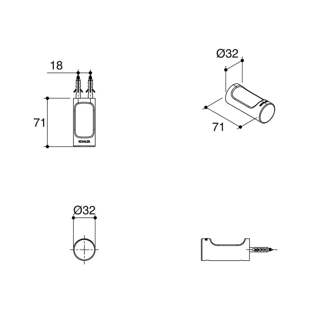 ขอสำหรับแขวนผ้า JULY รุ่น K-45394T-CP KOHLER