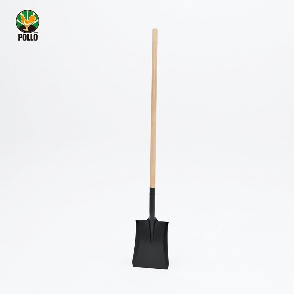 POLLO พลั่วตักด้ามไม้ รุ่นCY02 ขนาด24*48.5*150ซม. สีดำ