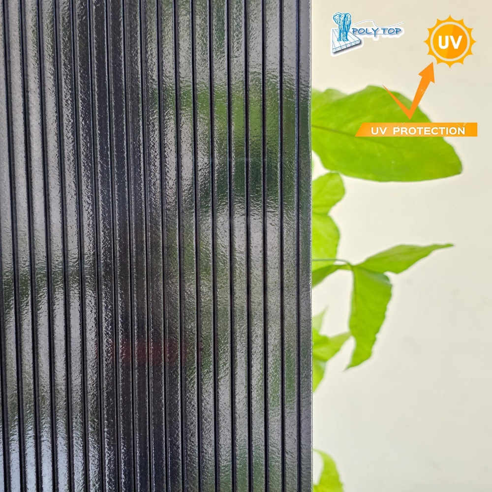POLYTOP แผ่นโพลีคาร์บอเนต หนา 6มม. ขนาด 2.10 x 6 เมตร สีเทามุก
