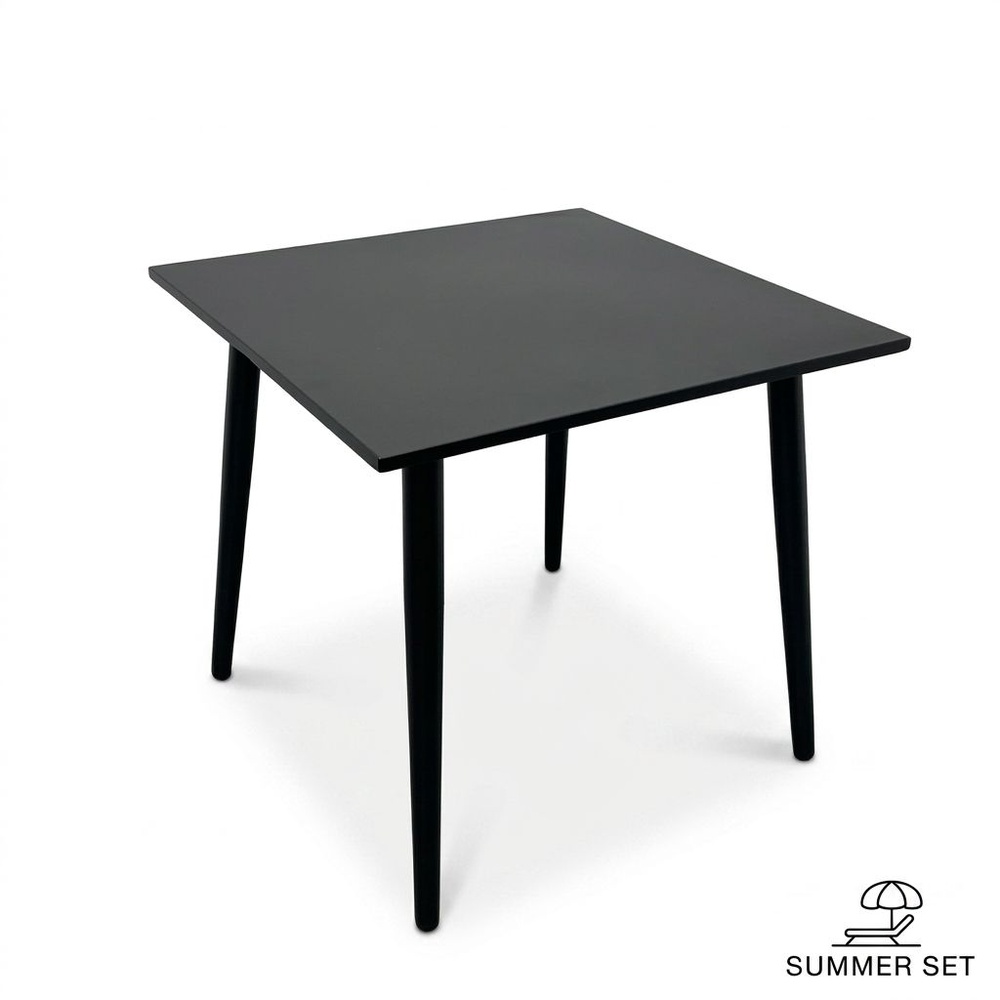 SUMMER SET โต๊ะสนามทรงสี่เหลี่ยมเหล็ก รุ่น DUOMO-B ขนาด 80x80x75 ซม. สีดำ
