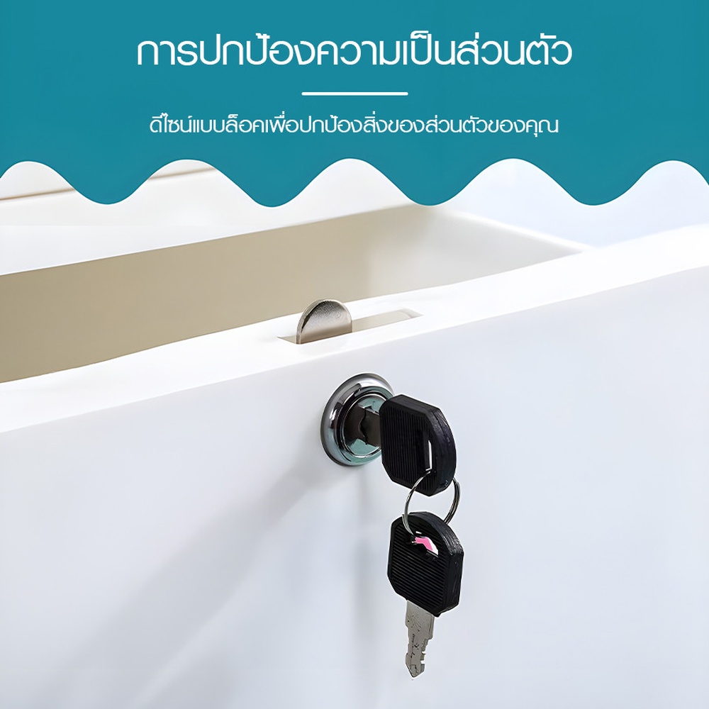 GOME ตู้ลิ้นชักพลาสติกบานเปิดคู่ ขนาด 46x65x131 ซม.3 ลิ้นชัก รุ่น Harmony Duo สีขาว