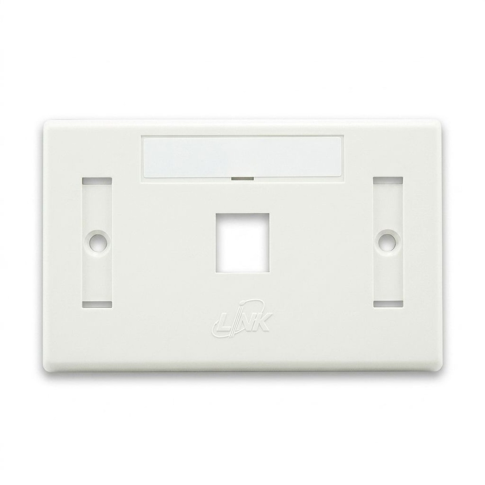 LINK หน้ากาก RJ45 1 ช่อง มีป้ายชื่อ รุ่น US-2001AWH สีขาว
