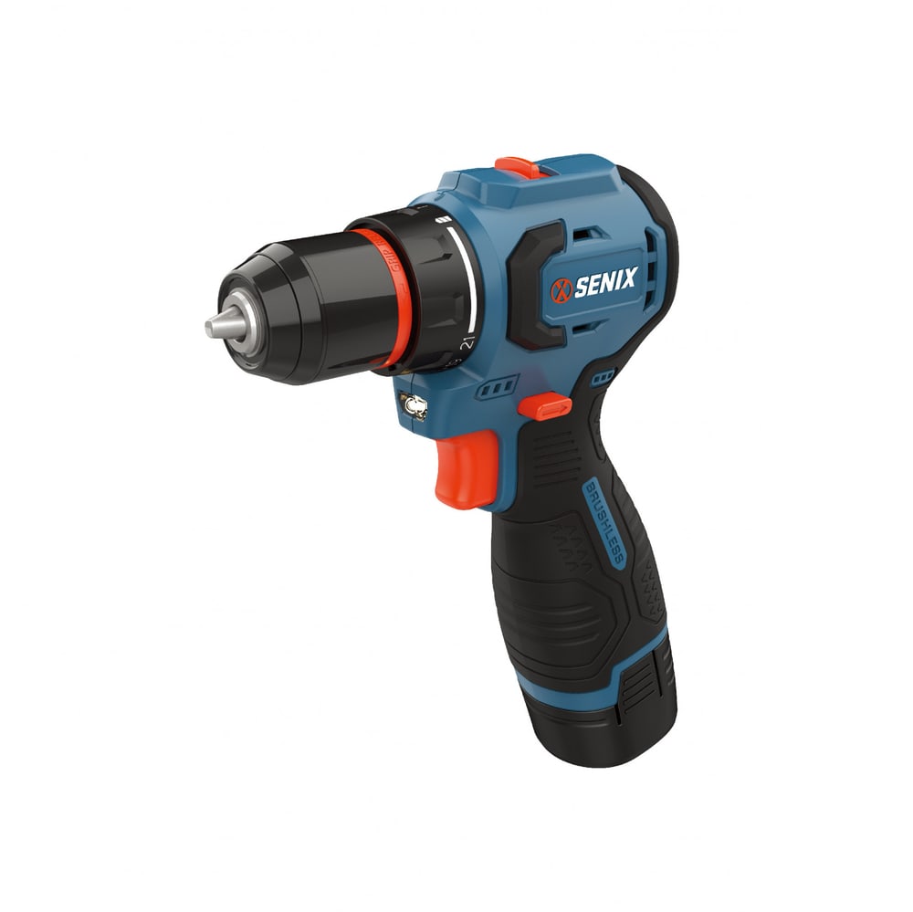 SENIX สว่านไร้สาย Brushless 10 มม. 16.8V(Max) (พร้อมแบตเตอรี่ 2.0Ah 2 ก้อน) รุ่น PDDS4-M-EU สีน้ำเงิน - ดำ