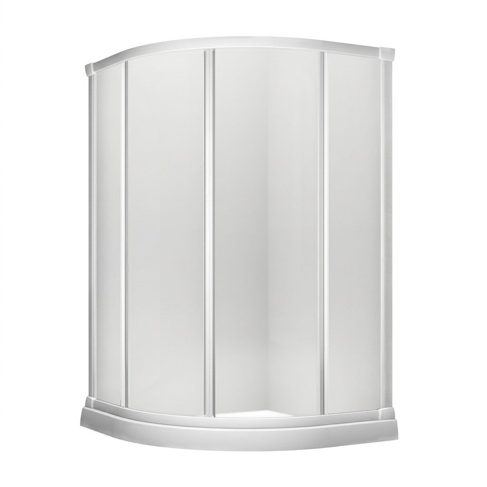 KOHLER ตู้อาบน้ำบานเลื่อน แบบโค้ง เฟรมสีขาว กระจกเคลือบ รุ่น นาทีโอ ขนาด 900 x 900 x 1850 มม.