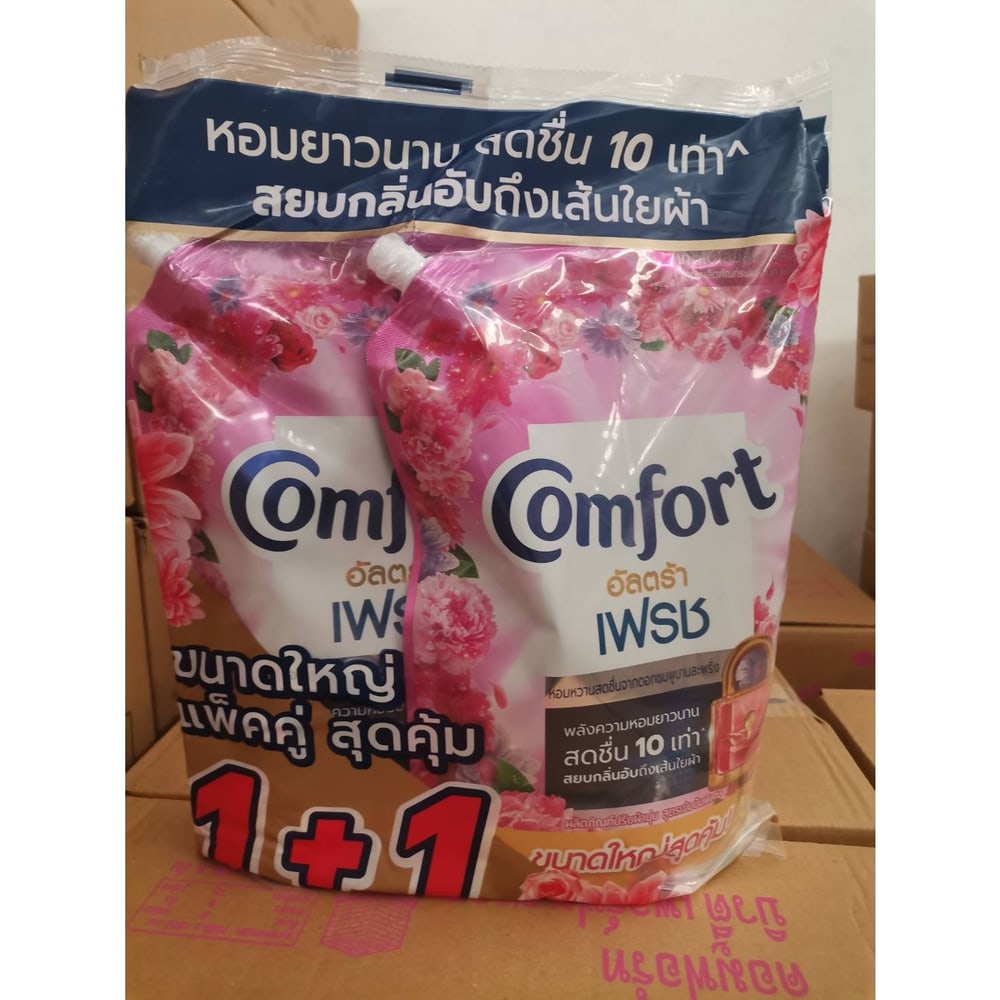 COMFORT น้ำยาปรับผ้านุ่ม คอมฟอร์ทอัลตร้าเฟรช สีชมพู 3X(1+1)X1000 มล.
