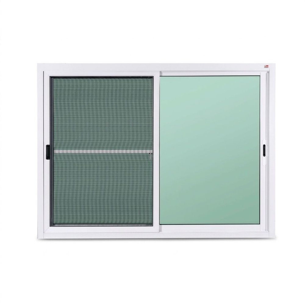 A PLUS หน้าต่างอะลูมิเนียม บานเลื่อน SS A-WS/002 150x110ซม. สีขาว พร้อมมุ้ง