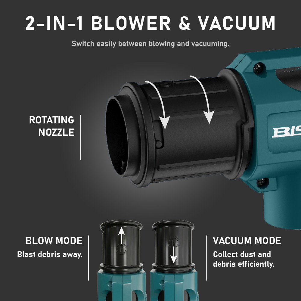 BISON เครื่องเป่าลม ปรับระดับความเร็วได้ พร้อมถุงดักฝุ่น 800W รุ่น BEB-800