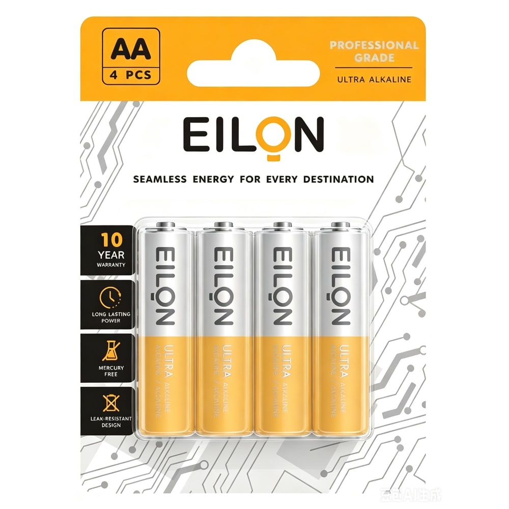 EILON ถ่านอัลคาไลน์ AA 2800mAh รุ่นTP-AA-4P (แพ็ค 4 ก้อน)