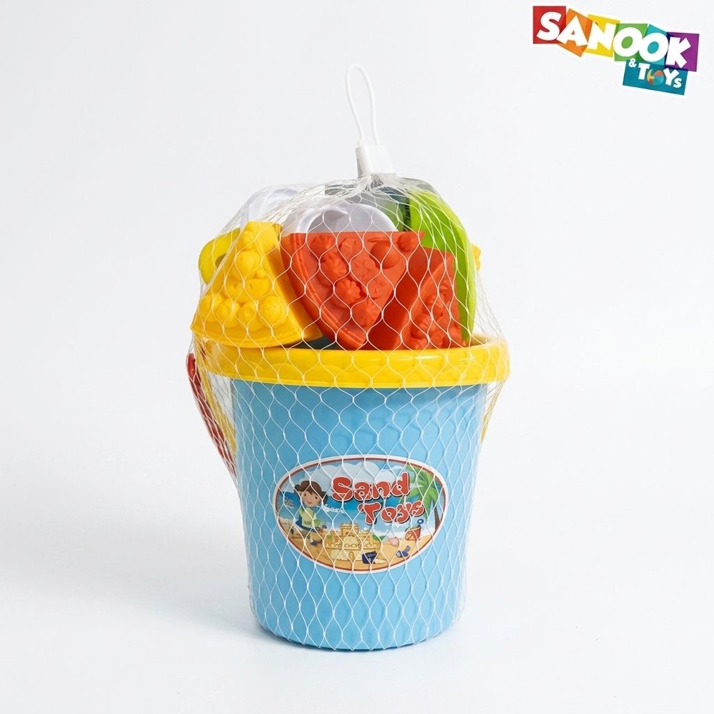 TOYS ของเล่นชุดถังชายหาดและอุปกรณ์ 11ชิ้น คละสี#952(17.5x17.5x26ซม.)