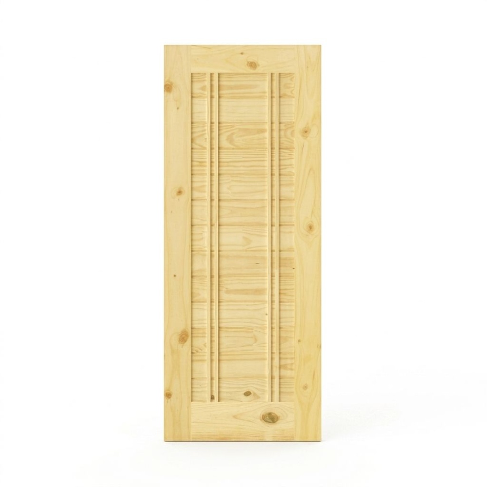 D2D ประตูไม้สนNz บานทึบทำร่อง Eco-Ezero 6 90x200ซม.