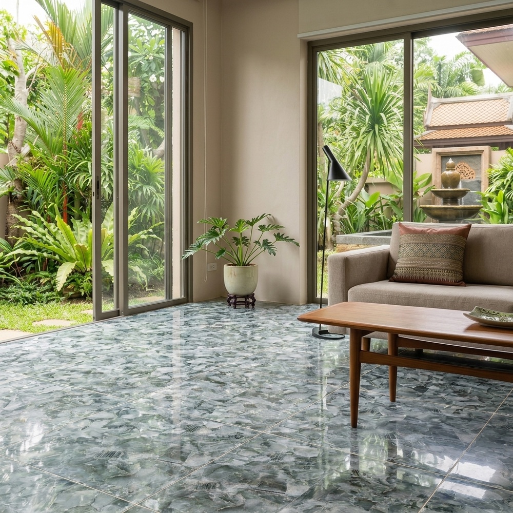 Marbella กระเบื้องพอร์ซเลน 60x60 ซม. รุ่น ปราซิโอลิเต้ XQP6P3755 Gloss (4P)