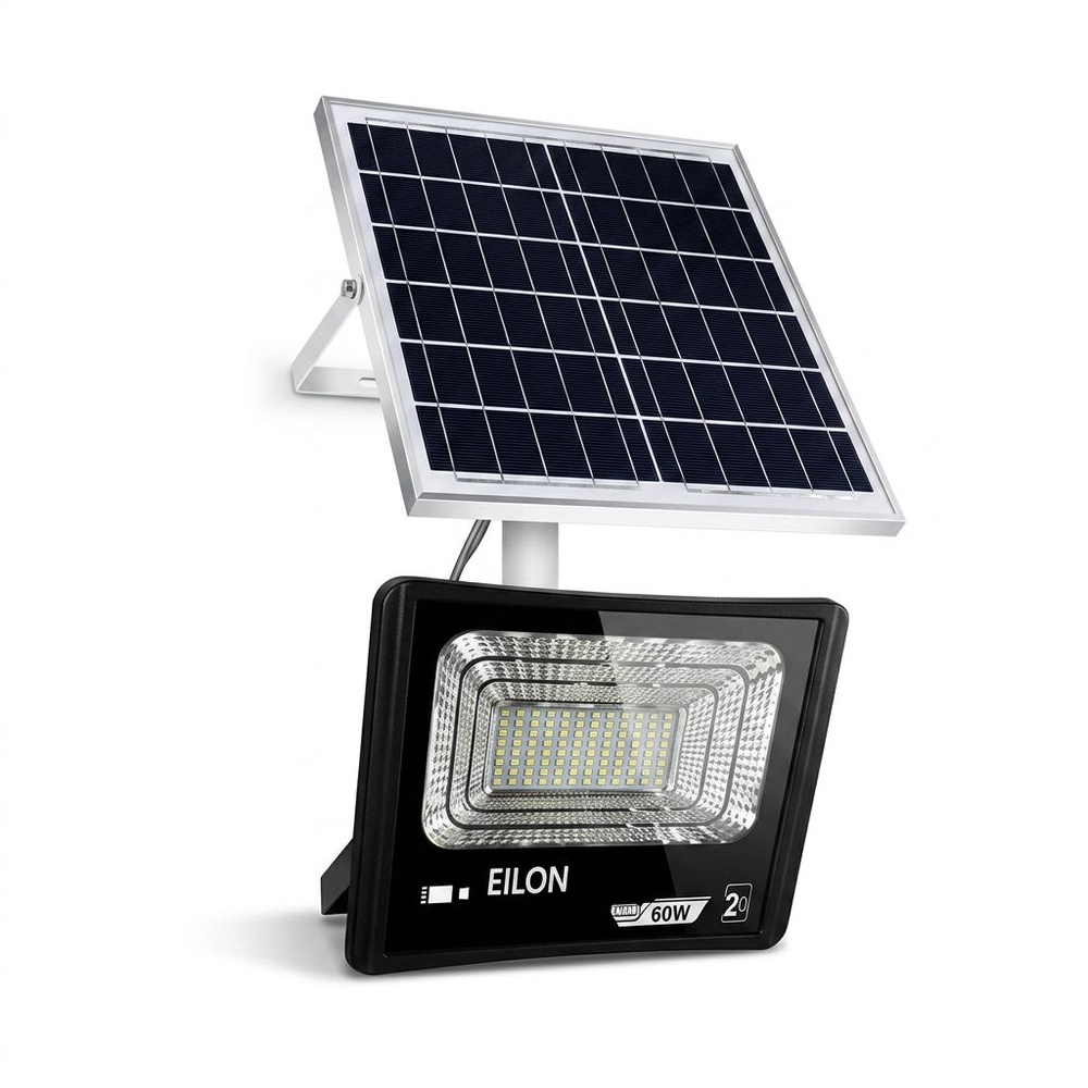 EILON โคมฟลัดไลท์โซลาร์เซลล์ 60W รุ่น HQ-60WTGD-TYN แสงเดย์ไลท์