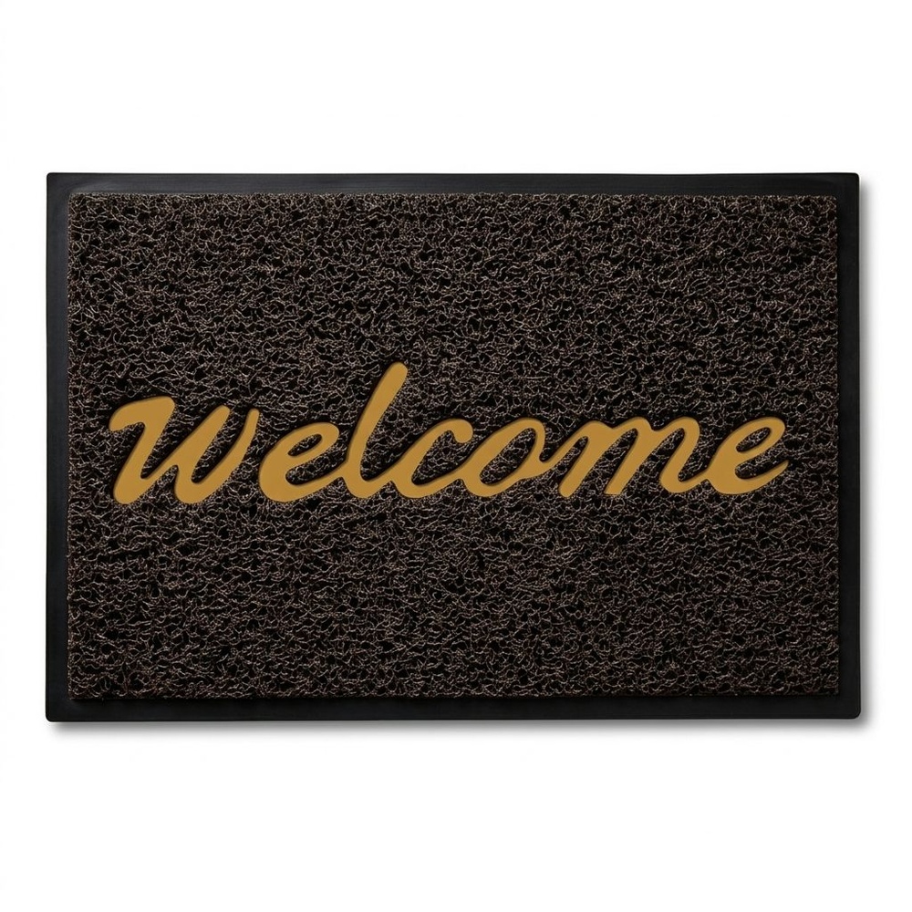 พรมเช็ดเท้าดักฝุ่น WELCOME ขนาด 40x60ซม. สีน้ำตาล