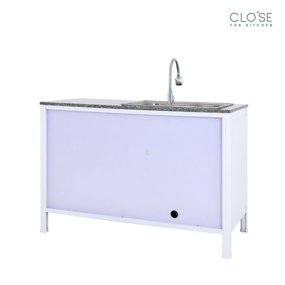 CLOSE เคาน์เตอร์อ่างซิงค์โครงอลูฯ ท๊อปหินแกรนิต รุ่น Glory-NC124 ขนาด 120.5 x 56 x 82.5 ซม. สีขาว