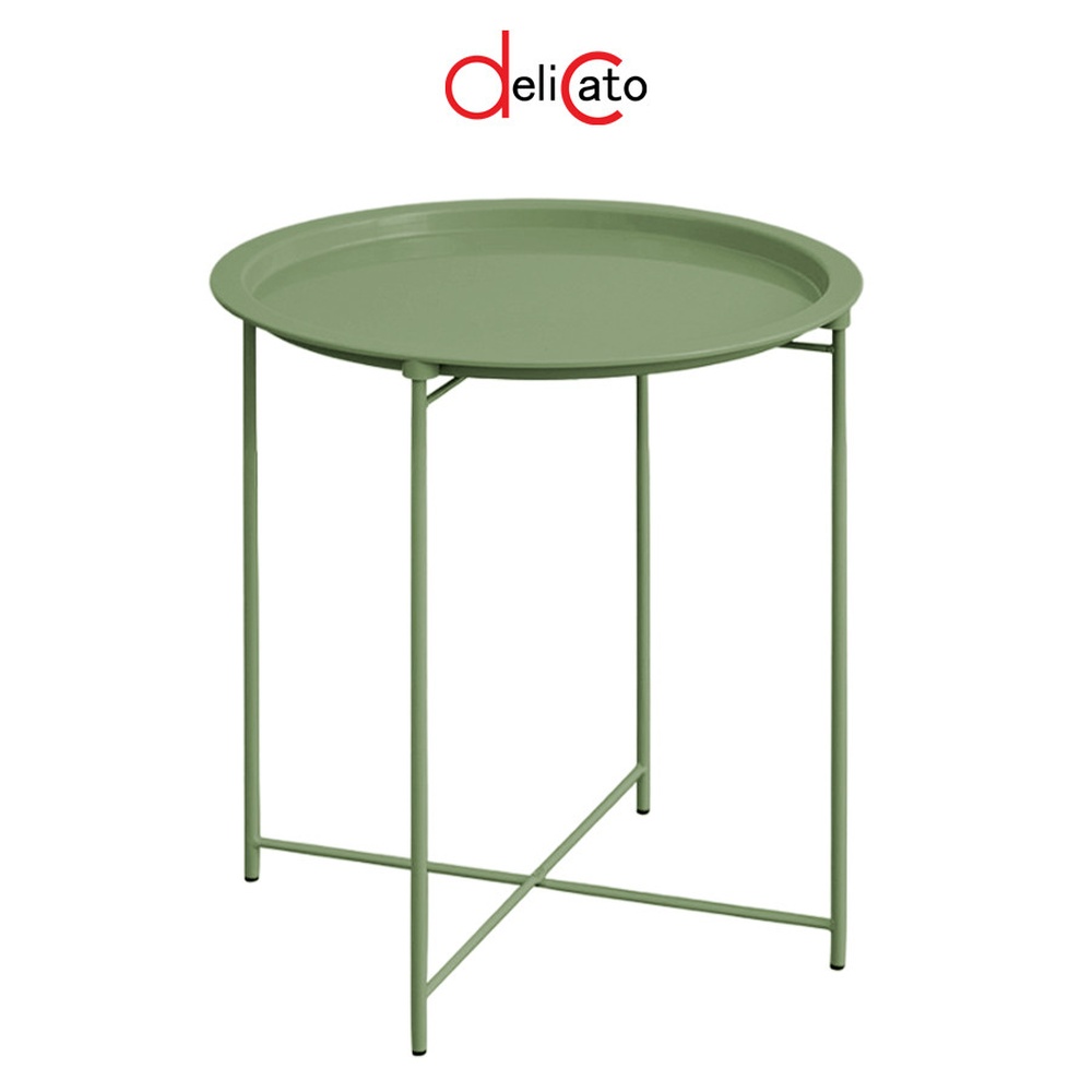 DELICATO โต๊ะวางถาด รุ่น LUNA-GREEN ขนาด 47x47x50 ซม. สีเขียว