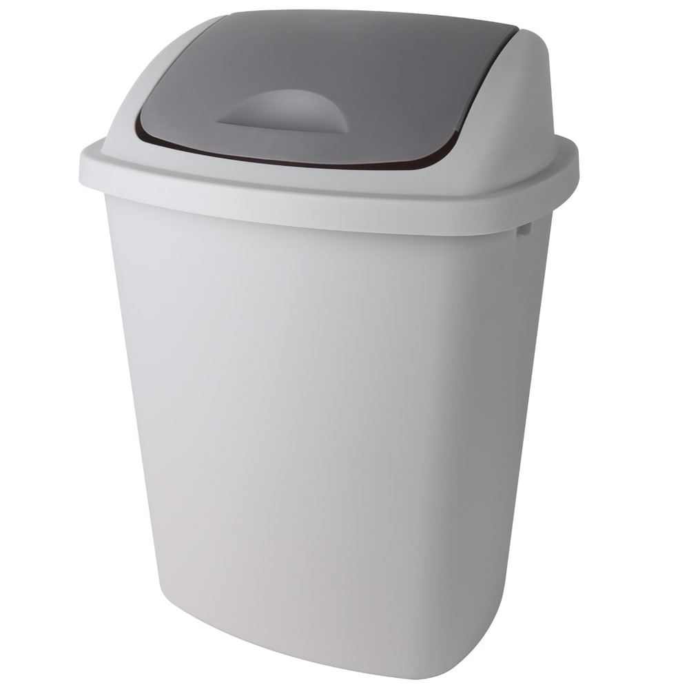 ICLEAN ถังขยะฝาสวิงทรงเหลี่ยม 70 ลิตร รุ่น Ozil TG55199G ขนาด 50x38x68 ซม. สีเทา