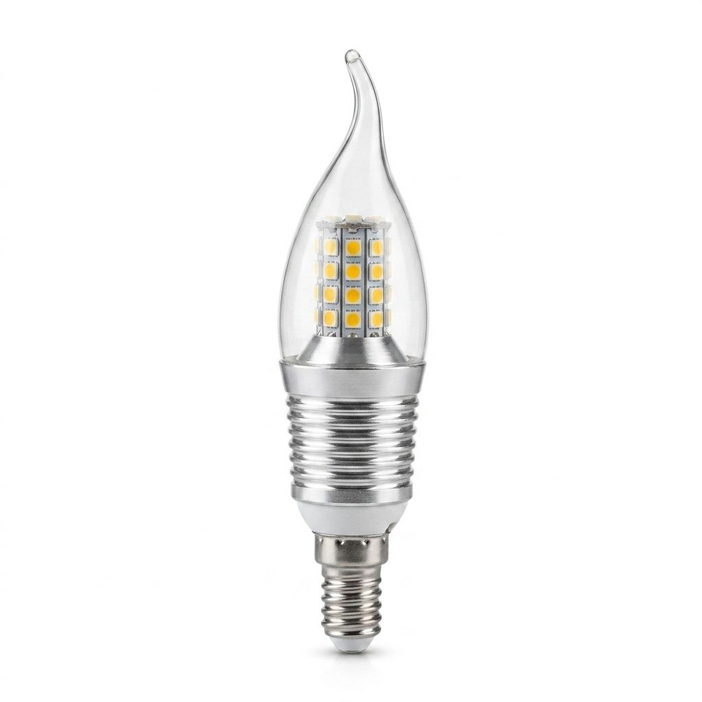 EILON หลอดไฟ LED 4W ปรับได้ 3 แสง ขั้ว E14 Silver ทรงเปลวเทียน