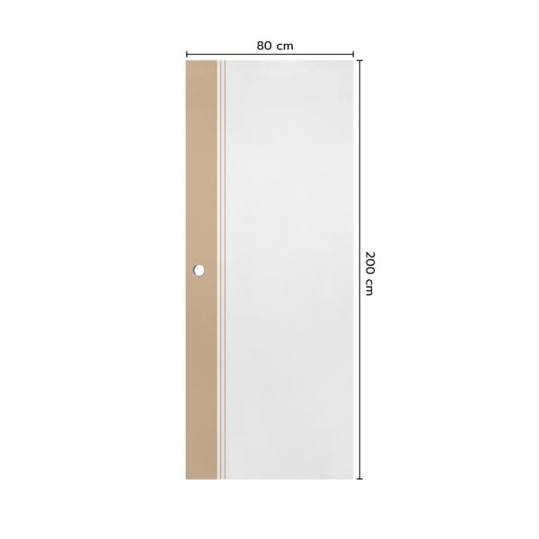 ECO-DOOR ประตูภายนอก uPVC รุ่น ED3 ขนาด 80x200 ซม. สีทูโทน ครีม-ขาว (เจาะลูกบิด)