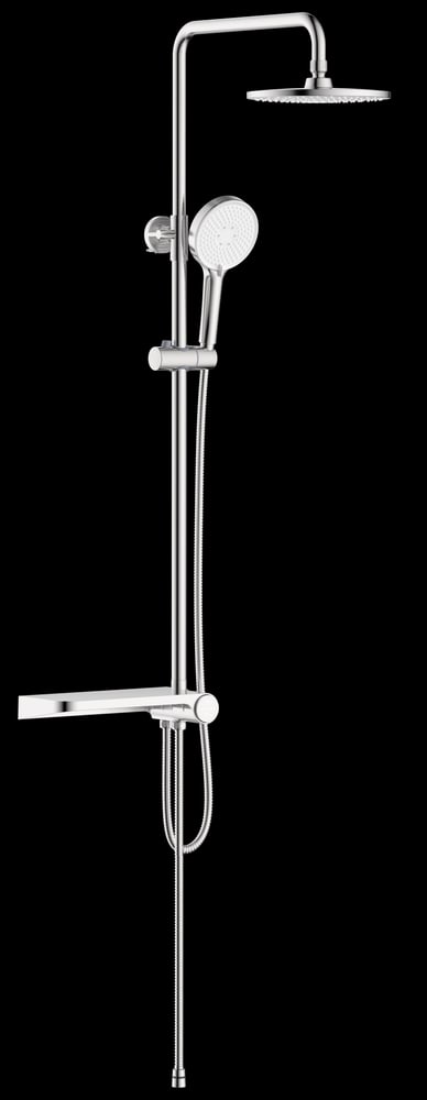 Verno ชุดฝักบัวเรนชาวเวอร์สเตนเลส 304 หัวกลม 3 ระบบ รุ่น Aqua-HL01 ขนาด 30x36x115 ซม. สีเงินแฮร์ไลน์