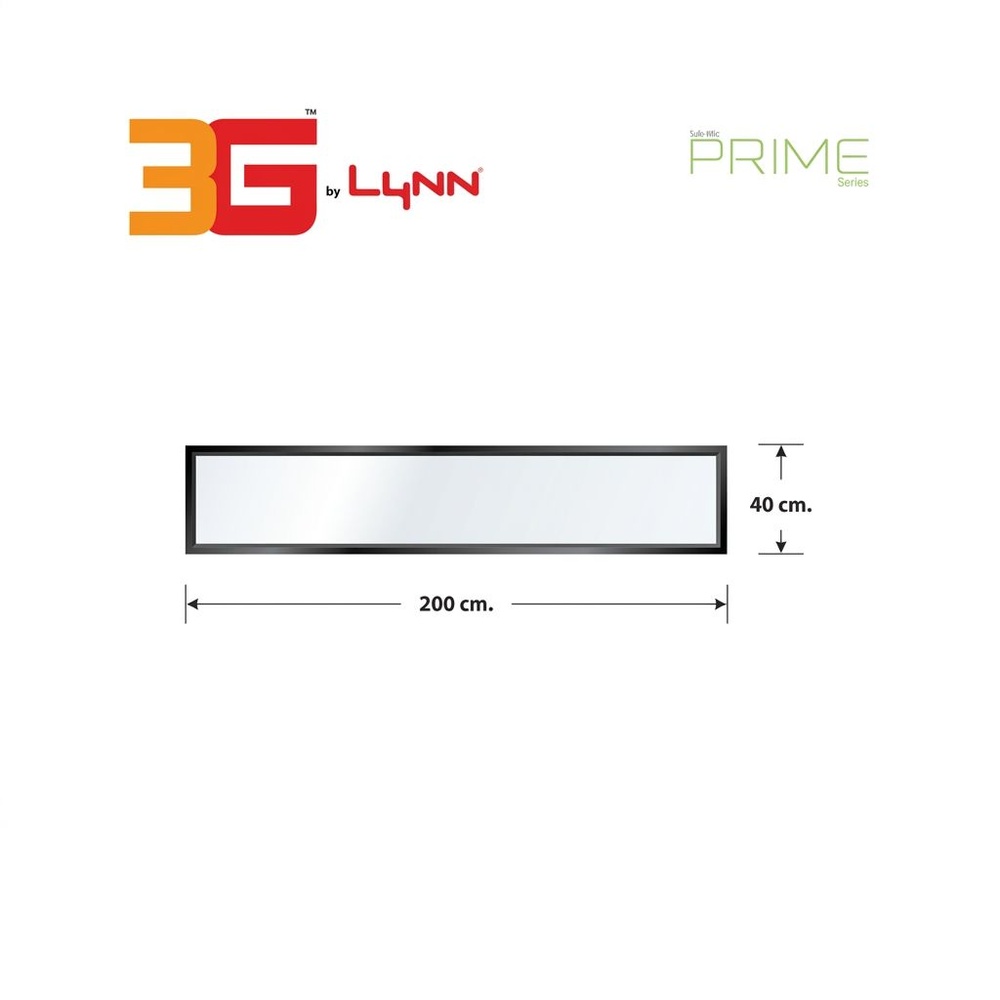 3G (PS) หน้าต่างอะลูมิเนียม ช่องแสง 200x40ซม. สีดำเงา