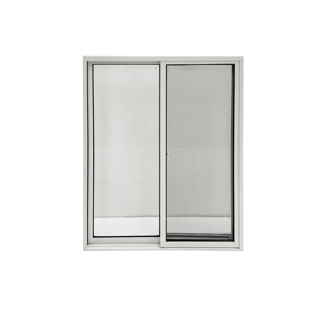 WELLINGTAN (vista) หน้าต่างอะลูมิเนียม บานเลื่อน SS P-TLC1215 120x150ซม. สีขาว พร้อมมุ้ง