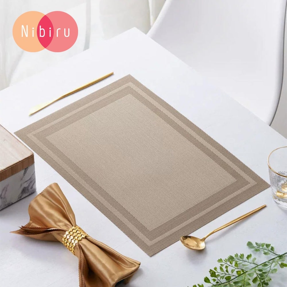 NIBIRU แผ่นรองจาน PVC 30x45ซม. SONOMI-05 สีน้ำตาล