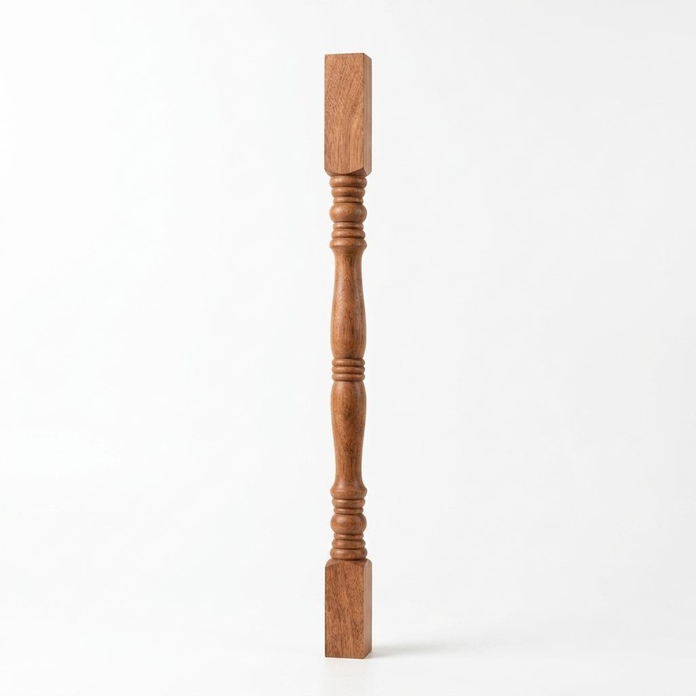 JPW ลูกกรงบันไดไม้ ไม้เต็ง สามแหวน 2"x2"x90ซม.