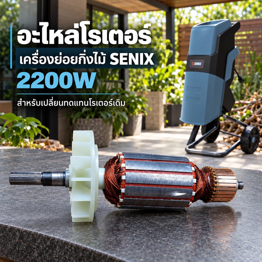 อะไหล่ โรเตอร์ SENIX เครื่องย่อยกิ่งไม้ 2200W รุ่น YT5466 ขนาด 40mm 3922004200149