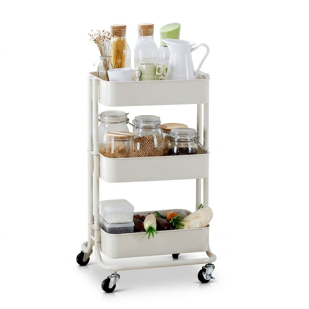 DELICATO รถเข็น 3 ชั้น BUTLER รุ่น BT02 35.3x42.6x75.9ซม. สีขาว