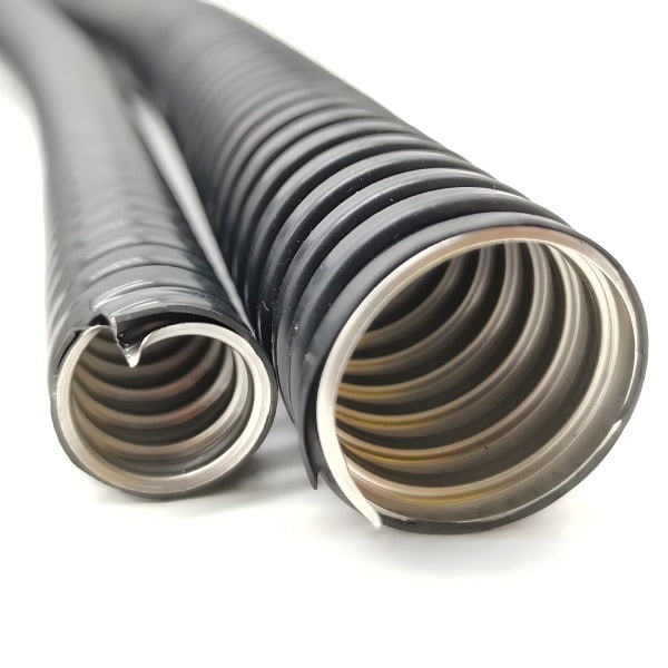V.E.G.ท่ออ่อนเหล็กหุ้ม PVC ½50M/ม้วน สีดำ