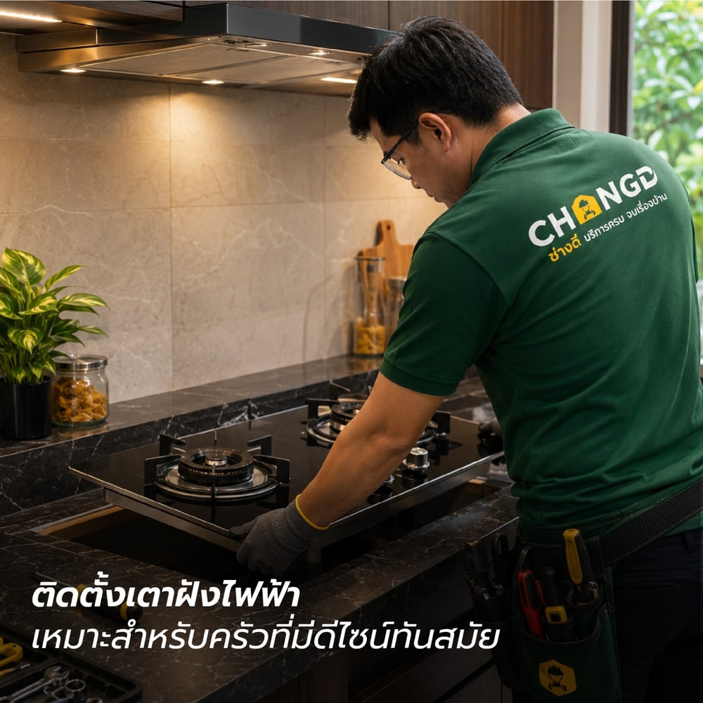 ค่าบริการติดตั้งเตาฝังไฟฟ้า,เตาฝังแก๊ส (พร้อมเจาะปาดที่วางเตา)