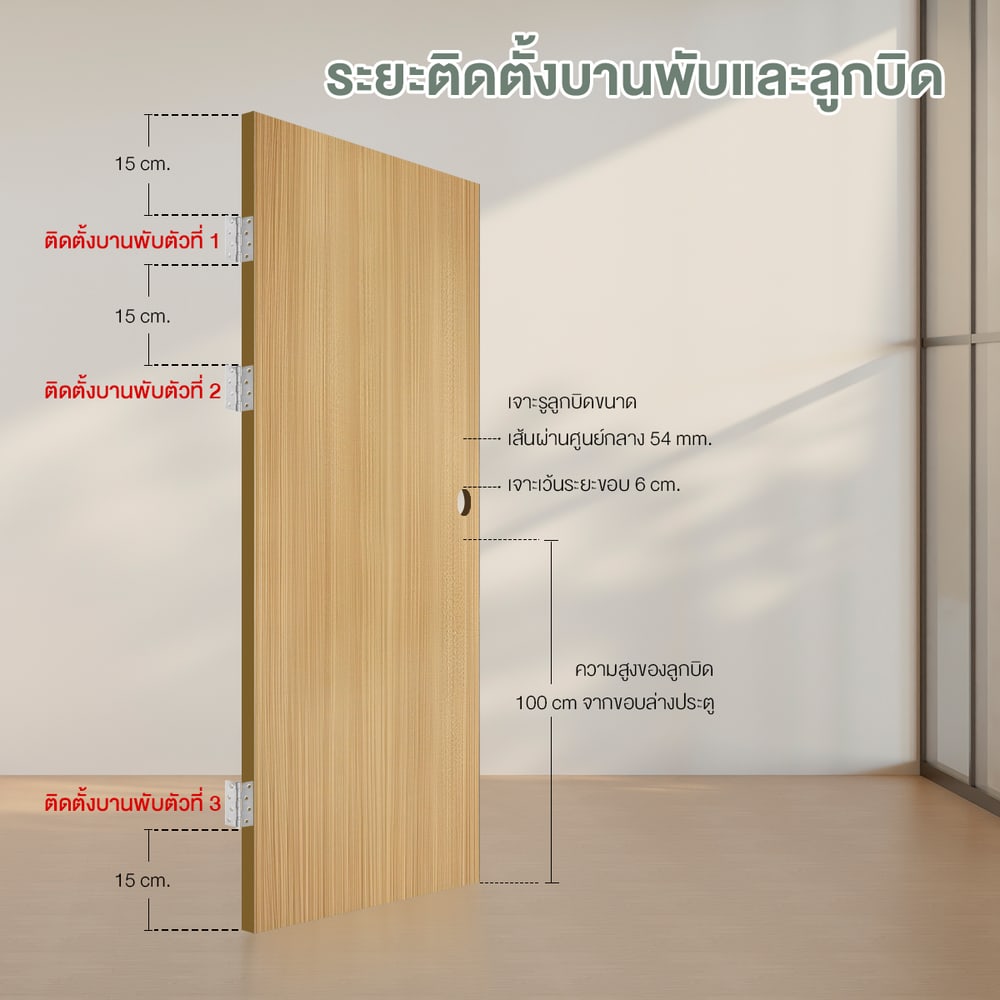 HOLZTUR ประตูปิดผิวพีวีซี บานทึบเรียบ PVC-F01-GC34 80x200ซม. สี Wenge