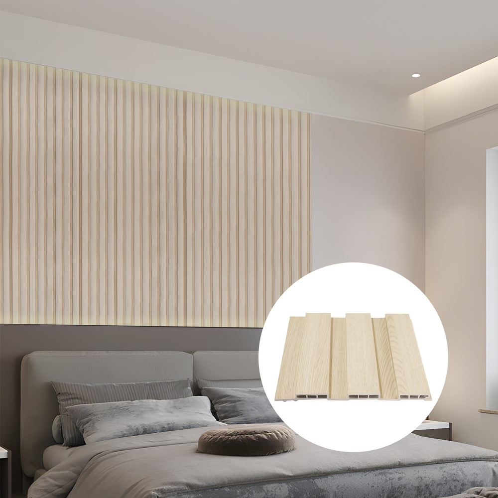 GREAT WOOD ไม้ฝ้าระแนง WPC W195 19.5x1.15x290 ซม. Light gray