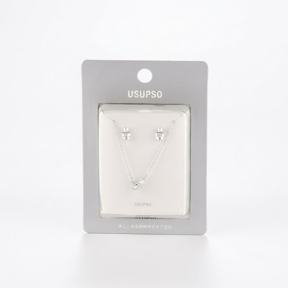 USUPSO สร้อยคอเงิน 925 simple zircon