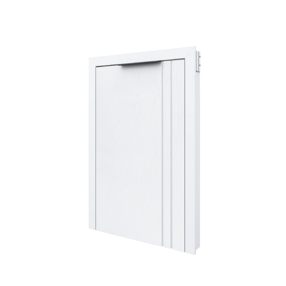 CLOSE Lumine บานถังแก๊ส uPVC 50x75 ซม. เซาะร่อง สีเพียวไวท์