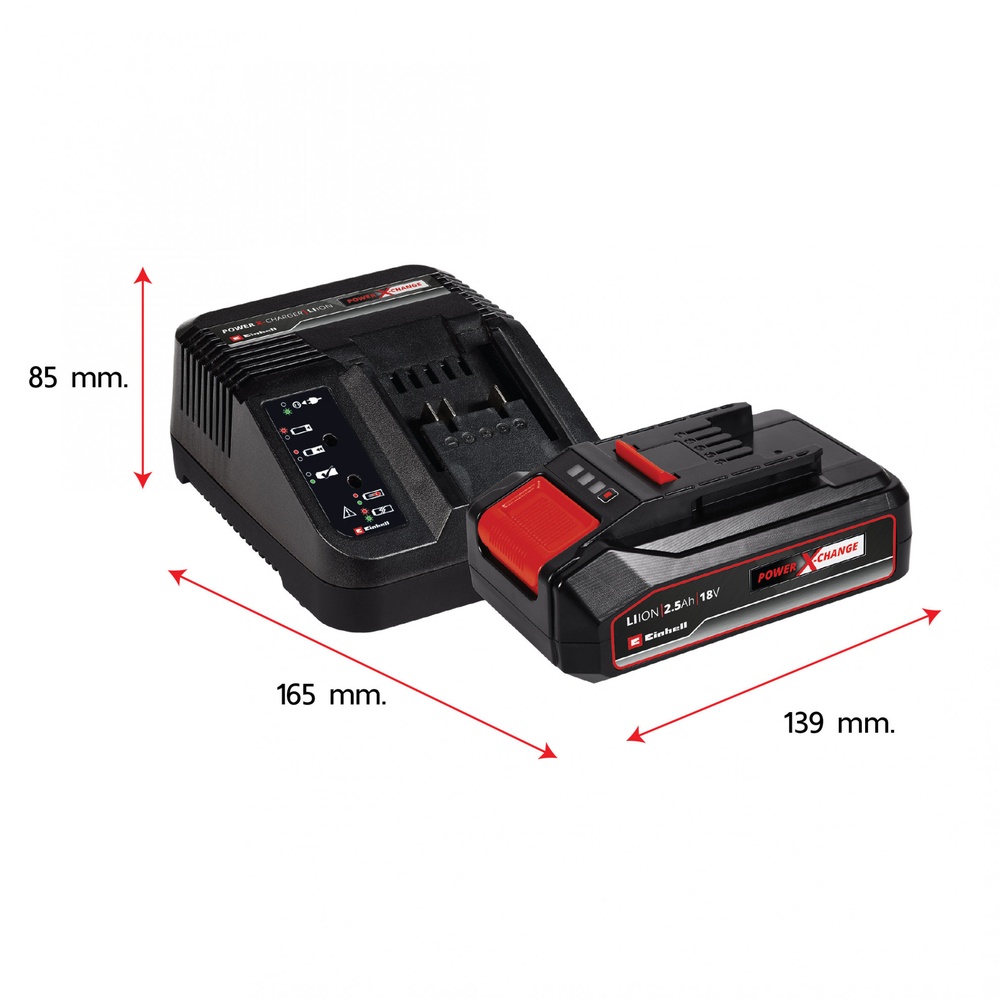 Einhell ชุดแบตเตอรี่พร้อมเครื่องชาร์จความจุ 2.5 Ah รุ่น Power X-Change Starter Kit 2.5