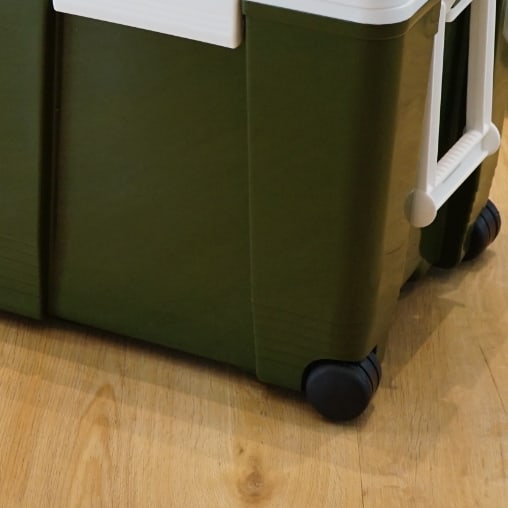 EVEREST COOLER BOX ถังแช่อเนกประสงค์ 55 ลิตร มีล้อลาก สีเขียวทหาร