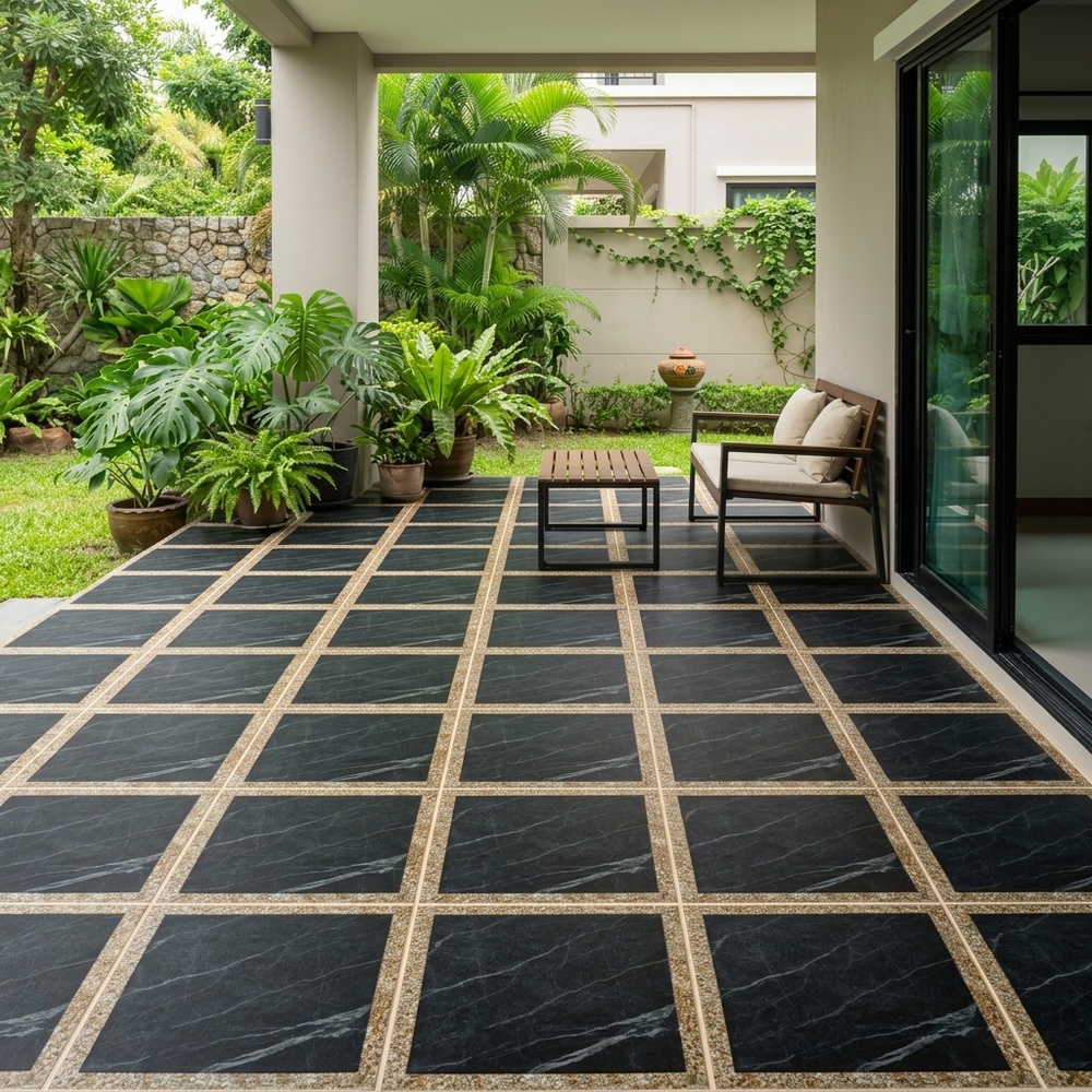 Marbella กระเบื้องเซรามิคปูพื้น 40X40 ซม. รุ่น บล็อคแบล็ค CZY198 Matt (12P)