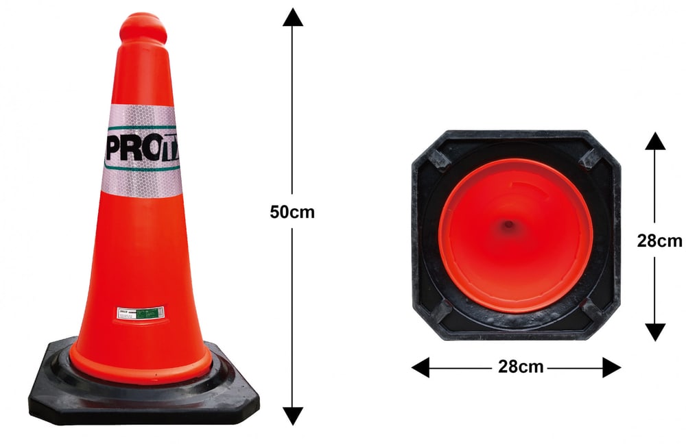 PRO-TX กรวยจราจร PVC รุ่น DTRC814 สีส้ม ขนาด 50 ซม.