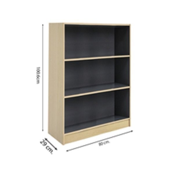 DELICATO ชั้นอเนกประสงค์ 3 ช่ั้อง ขนาด 80x29x106 ซม. สีบีช/เทา