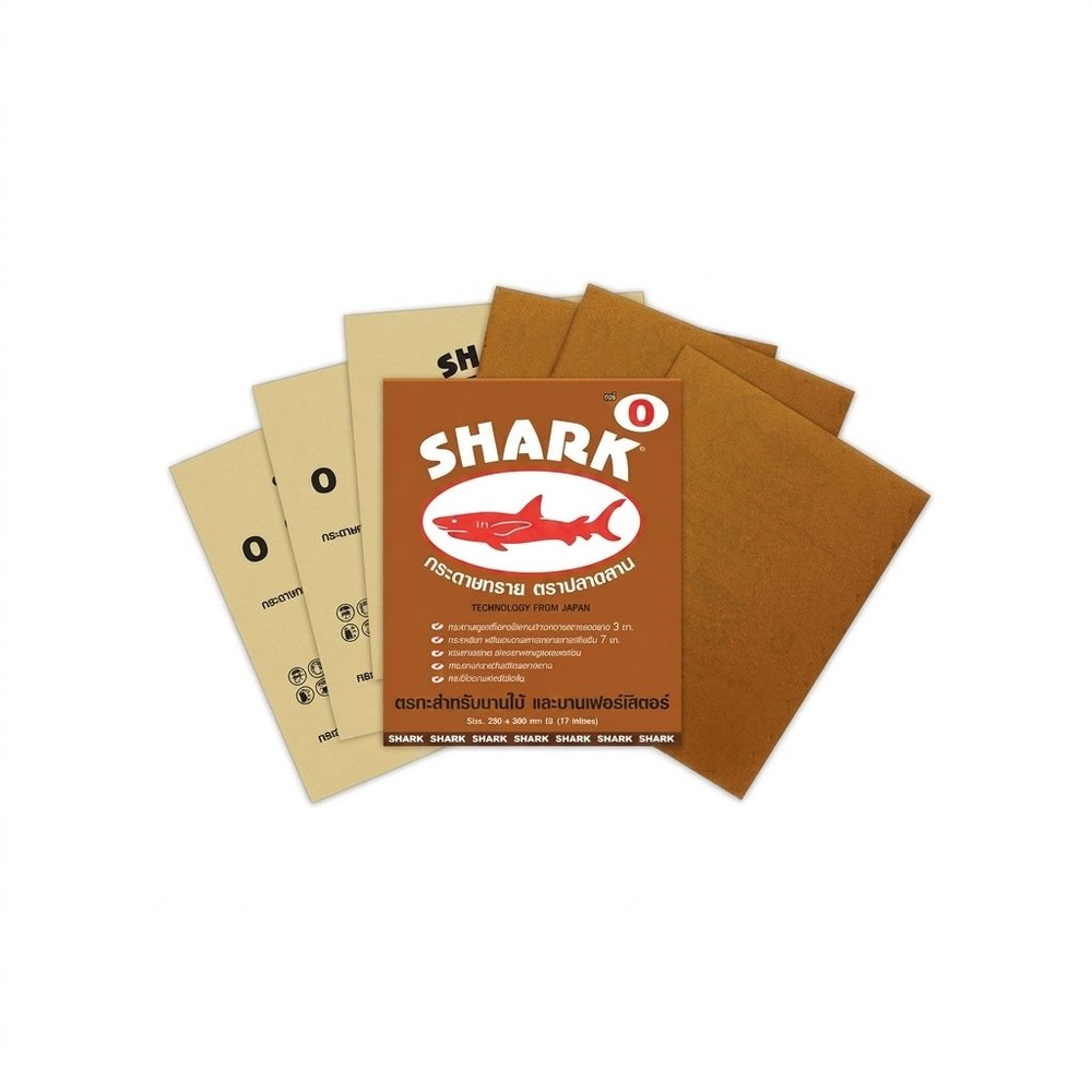 SHARK กระดาษทรายขัดแห้ง ขนาด 9"X11" เบอร์ 1 รุ่น KACS-0001