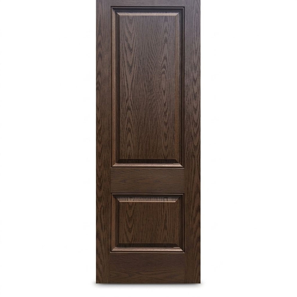 ECO-DOOR ประตูไฟเบอร์กลาส 2ฟัก 2PT 80cm.x200cm. สีโอ๊ค (ไม่เจาะ)